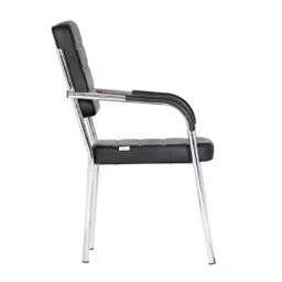 Da URBAN Acton Black Leatherette Heavy Duty Metal Frame Visitor Chair with Arms image 3