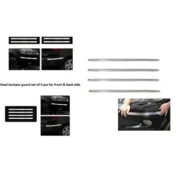 SureStrive 4 Pcs Stainless Steel Chrome Finish Anti Scratch Bumper Guard Set for Maruti Suzuki SX4 Type-1, SS_BP_66 image 2