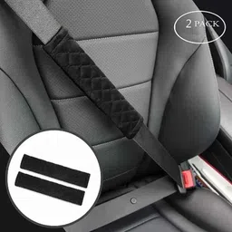 Edylinn Black Soft Seat Belt Cover for Tata Tigor 2021 (Pack of 2) image 2