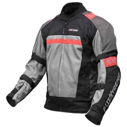 AllExtreme BAZOOKA Mesh Fabric Black &a; Red Bike Riding Jacket Back Elbows, Shoulders HDEVA Protection &a; Night Visibility Sticker, Size: L-image-79