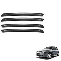 Kozdiko 4 Pcs Rubber Black Car Bumper Protector Set with Chrome Strip for Mahindra Verito-picture-12