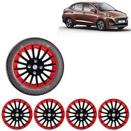 Auto Pearl 4 Pcs 15 inch ABS Red &a; Black Car Wheel Cover Set for Hyundai Aura-picture-25