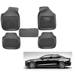 Kozdiko 5 Pcs Waterproof &a; Luxury 7D Black Leatherette Car Floor Mat Set for Volvo S60-picture-16