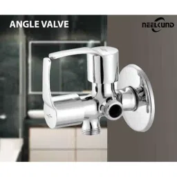 Neelkund Topaz Brass Silver Chrome Finish 2 Way Angle Valve with Twin Elbow Valve for Bathroom &a; Kitchen image 5