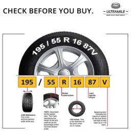 Ultra Mile 155/70/R13 Rubber Tubeless Car Tyre, UM555 image 3