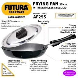 Hawkins Futura 25cm Hard Anodized Fry Pan with Lid, AF 25S (Pack of 5) image 3