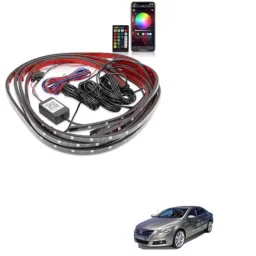 Kozdiko 12V Car Underbody Multicolor LED Strip Light Set with Wireless Remote for Volkswagen Passat-picture-39