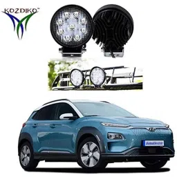 Kozdiko 2 Pcs 27W 4 inch 9 LED Waterproof Round White Fog Light Set with Mounting Brackets for Hyundai Kona Electric, kozd_20079-picture-43