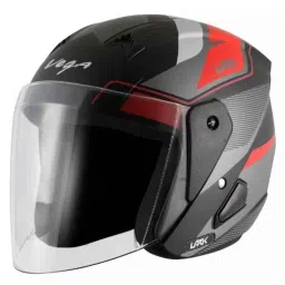 Vega Legend ABS Dull Black Red Open Face Helmet, Size: Large-picture-23