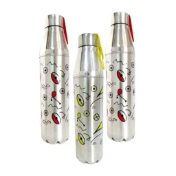 Breeze Galaxy 700ml Stainless Steel &a; Plastic Water Bottle (Pack of 3)-picture-31