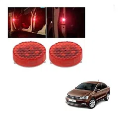 Kozdiko 4 Pcs Waterproof Wireless Car Door Red Warning Light Indicator Set with 5 LED &a; Free Batteries for Volkswagen Vento-picture-31