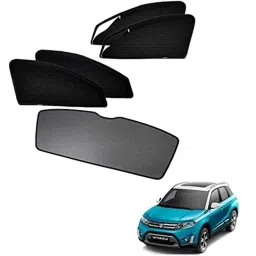 Kozdiko Car Side Window Curtains Zipper with Dicky Magnetic Sunshade Set Compatible for Maruti Suzuki Brezza-picture-37