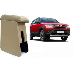 Sca Beige Wooden Maruti Suzuki Brezza 2022 Onwards Armrest Console-picture-36