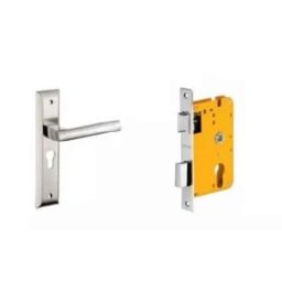 Dorset HL Series Cara 8 inch Stainless Steel Silver Chrome Finish Door Handle Lock Set with Mortise Latch (Pack of 3)-picture-22