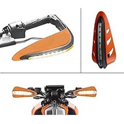 AOW Motorcycle Handguards with Led Light for 7/8 inch Grips - 300 * 140 * 110mm (Orange) for KTM Duke 200-picture-32
