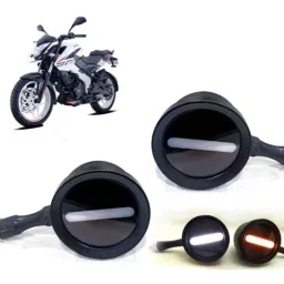 Auto Pearl 2 Pcs 12V Black Bike Front LED Indicator Light Set for Bajaj Pulsar 200NS, F067-picture-36