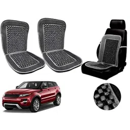 Auto Pearl PU, Velvet &a; Wooden Beads Grey Rectangular Seat Cushion for Land Rover Range Rover Evoque (Pack of 2 )-picture-35