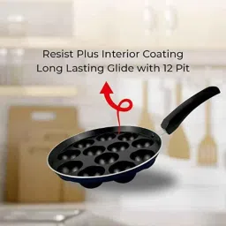 Baltra Appam Non Stick Stainless Steel Maroon 12 Cavity Patra Maker with Lid , BTN-239 image 4