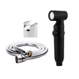 Acrome ABS Chrome Finish Black Stop Button Health Faucet with 1m Stainless Steel Tube &a; Wall Hook-picture-33