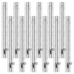 Saze 12 Pcs 12 inch Stainless Steel Matt Finish Plain Tower Bolt Set-image-31