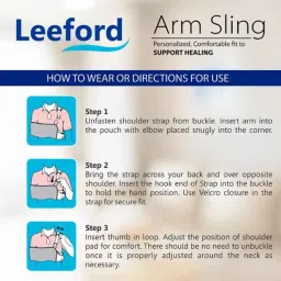 Leeford Polyester Grey Pouch Arm Sling, Size: M image 5