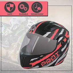 O2 Prox Full Face Flip Up Helmet With Scratch Resistant Clear Visor &a; Cross Ventilation Head Protector For Bike Motorcycle Scooty Mena Riding (P1, Red, M) (Pxp10R) image 4