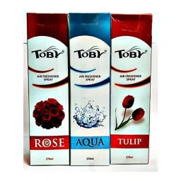 Toby 3 Pcs 270ml Rose, Tulip &a; Aqua Long Lasting Fragrance Air Freshener Spray Set-picture-44