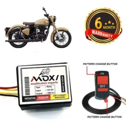 Auto Pearl 12V Black Front &a; Rear Flasher Indicator Light with Switch for Classic 350 Signals-picture-29