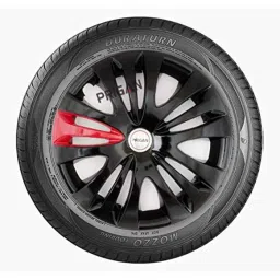 Prigan 4 Pcs 12 inch Polypropylene Black &a; Red Wheel Cover Set for Tata Nano, Ertiga1-B-Red-12-Nano image 3