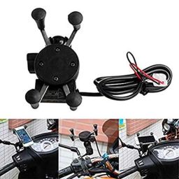 Meenu Arts Bike X-Grip Mobile Phone Holder with USB Charger for Yamaha Ray ZR (Mirror Fitting)-picture-17