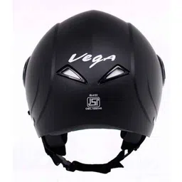 Vega Verve Motorsports Dull Black Open Face Helmet, Size: S image 3