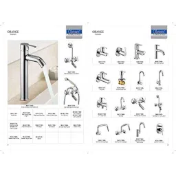 Oleanna Brass Silver Chrome Finish Wall Mixer with Hand Shower Arrangement image 3