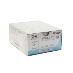 Ethicon NW5290 Mersilk 2-0 Black Braided Suture5, Length: 76cm (Pack of 12)-picture-43