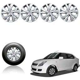 Auto Pearl 4 Pcs 14 inch Plastic Silver Press Fitting Wheel Cover Set for Maruti Suzuki Swift Dzire T-1-picture-48