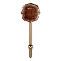 Screwtight 130mm Ceramic Brown &a; Gold Multipurpose Crackle Glaze Floral Hook with Brass Effect, AZ-CHK001FL2-BR-8 (Pack of 8) image 4