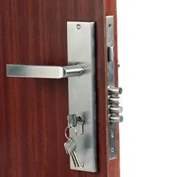 Homexpert MG201 10 inch 60mm Stainless Steel Satin Finish Cylindrical Plate Both Side Key Mortise Door Lock Set-picture-11