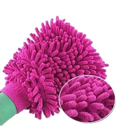 Riderscart Microfiber Pink Dust Cleaning Gloves-picture-30