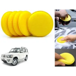 Auto Pearl Polyurethane Beige Washing &a; Waxing Polish Foam Sponge for Scorpio M2Di (Pack of 5)-picture-24
