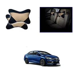 Kozdiko 2 Pcs Memory Foam Beige &a; Black Car Neck Rest Cushion Pillow Set for Maruti Suzuki Ciaz Facelift-picture-46