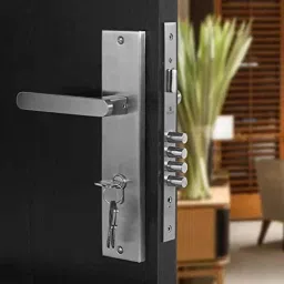 Saze 10 inch Stainless Steel Cylindrical Plate Mortise Door Lock Handle Set with One Side Key Cylinder &a; 3 Keys,‎SE-LB304-10CY-OSK image 2