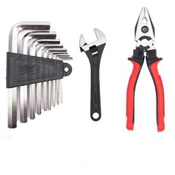 Hillgrove 9 Pcs Alloy Steel Full Hex Allen Key Set with 8 inch Adjustable Wrench &a; Combinational Plier, HGCM859-picture-10