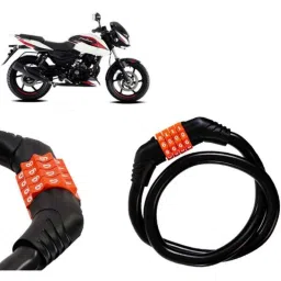 Auto Pearl Black &a; Orange 4 Digit Anti-Theft Combination Number Lock for Pulsar 180-picture-40