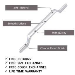 Atom 207 8 inch Chrome Plated Zinc Cabinet Pull Handle (Pack of 2) image 3