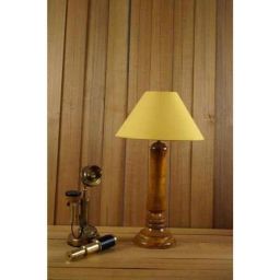 Tucasa Mango Wood Tan Table Lamp with 10 inch Polycotton Yellow Pyramid Shade, WL-204-picture-40