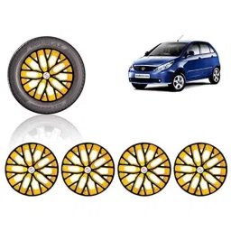 Auto Pearl 4 Pcs 14 inch ABS Black &a; Yellow Press Type Fitting Car Wheel Cover Set for Tata Vista-picture-38