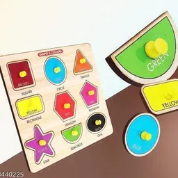 shreevi Shape Puzzles Learning Toys Sorting Blocks Board Game Pegboard Puzzle Wooden-picture-18