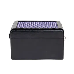 Contrast Living Black Floral Painted Wooden Decorative Jewellery Box image 3