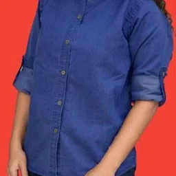 houseofcommon Women Regular Fit Solid Mandarin Collar Casual Shirt image 2