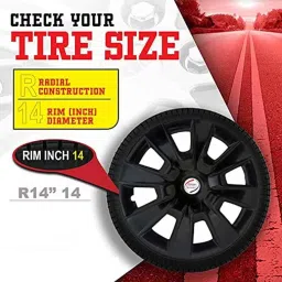 Auto Pearl 4 Pcs 14 inch ABS Black Car Wheel Cover Set for Maruti Suzuki Swift Type 4 image 5