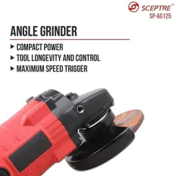 Sceptre Gold SP-AG125 5 inch 1250W Angle Grinder Strong Motor With Ergonomic Handle Superpower Tool For Heavy Duty Applications image 3